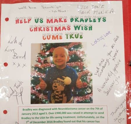 The leaflet left alongside the customer card table at Sainsbury's Sunderland North decorated with messages of thanks.