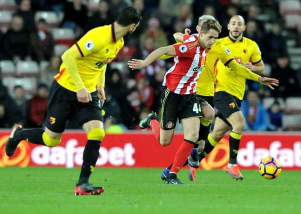 Adnan Januzaj races forward for Sunderland against Watford. Picture by FRANK REID