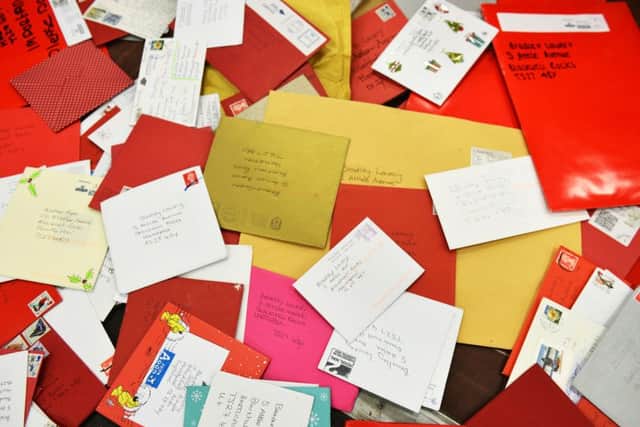 Christmas Cards for Bradley Lowery waiting to being sorted in the Clark Street sorting depot.  Picture by FRANK REID