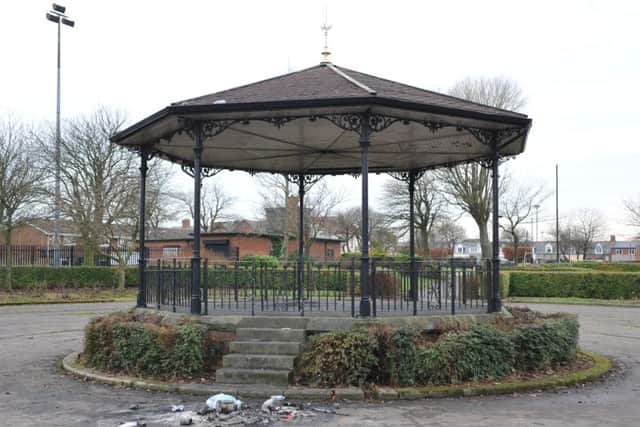 Poppy wreaths from the Silksworth Park War Memorial have been destroyed at the rear of the bandstand.