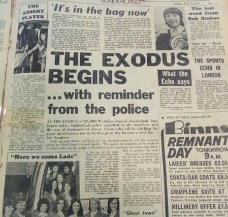 The front page of the Sunderland Echo from Friday, May 4, 1973.