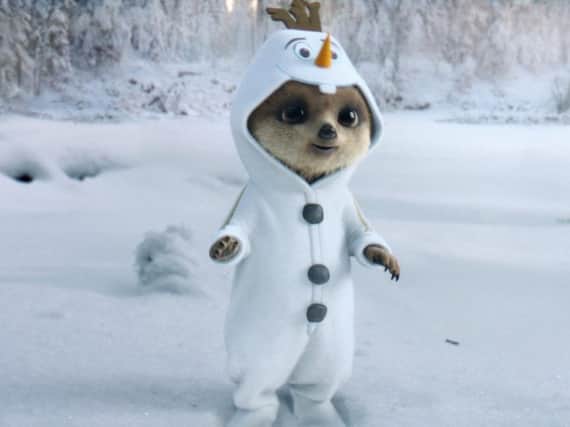 Meerkat favourite Oleg stars in the advert, which takes on a Frozen theme.