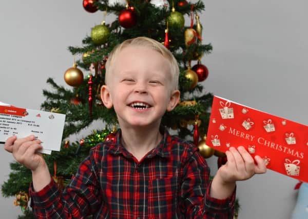 Oliver Patterson, 3 winner of the Dear Santa competition
