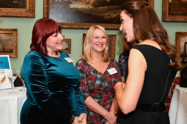 Alison Ross (left), a parent counsellor at Cotsford Junior School, with the Duchess of Cambridge.