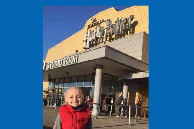 Bradley Lowery at the Harry Potter studios.