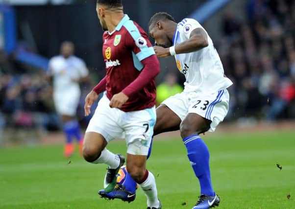 Lamine Kone clears at Burnley. Picture by FRANK REID