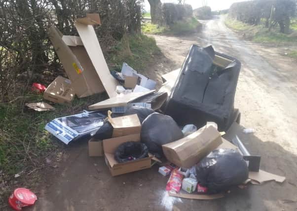 Huge pile of rubbish dumped in Worset Lane, near Hart, in Hartlepool.