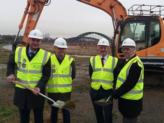 (from left) Siglion chief executive John Seager, Igloo Regeneration director David Roberts, Carillion development director Chris Ives and Sunderland City Council leader Paul Watson at the start of work on the Vaux site