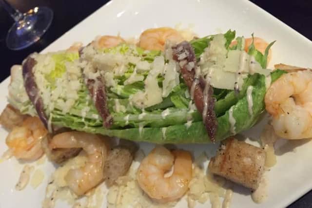 'Deconstucted' prawn Ceasar salad