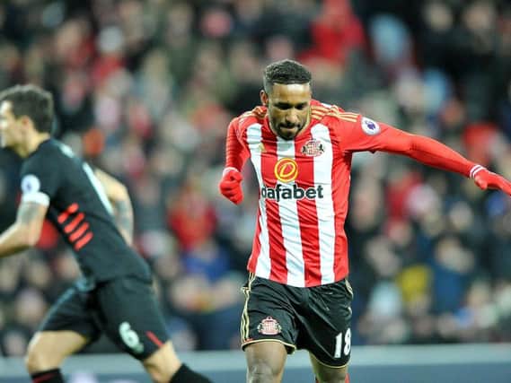 Jermain Defoe celebrates his equaliser against Liverpool in the 2-2 draw. Picture by FRANK REID