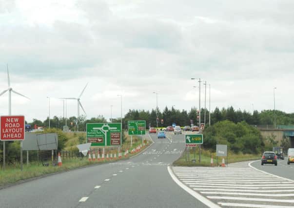 The A19 northbound at the junction with Wessington Way.