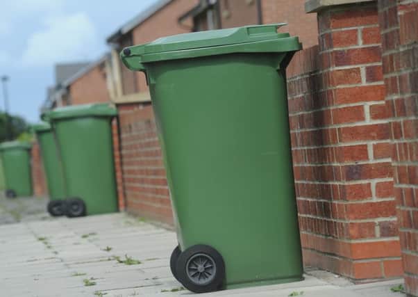 Green Waste bins waiting collection