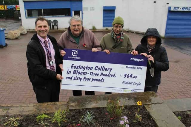 Left to right are East Durham Homes Peter Eldrett, Michael Welsh, Andrew Maddison and Elizabeth Welsh, from Easington Colliery in Bloom.