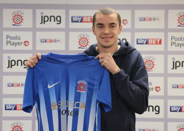 Pools new boy Sean Kavanagh. Picture courtesy of Hartlepool United