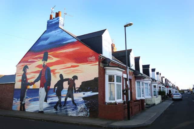 Artwork on an end terrace in Hendon. Picture by Dave Charnley Photography - www.davecharnleyphotography.com