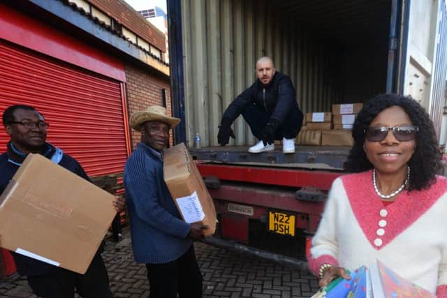 From left: Julius Sowah, Jonas Abladey, Catalin Constantine and Book Aid for Africachairwoman Elewechi Okike.