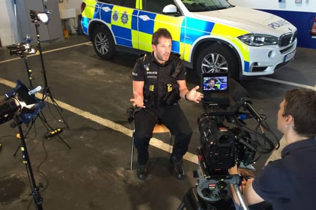 Filming for Police Interceptors.