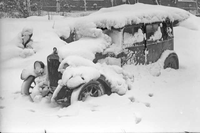 A snow-covered car in Silksworth.