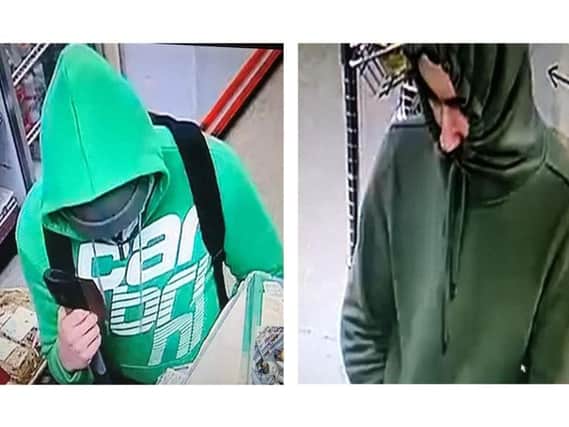 Police issued CCTV images of two of the would-be robbers. Pic: Northumbria Police.