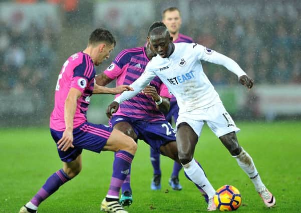 Swansea's Mo Barrow takes on Sunderland last month. Picture by Frank Reid