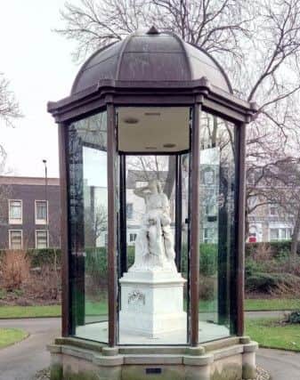 Damage to the Victoria Hall memorial in Mowbray Park, Sunderland.