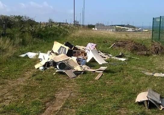 Rubbish dumped on land off Ryhope Road.