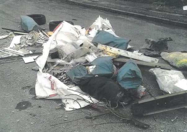 Rubbish dumped on Frosterley Close, Easington Lane.