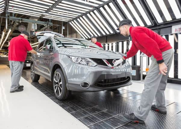 A Qashqai on the production line at Nissan's Sunderland plant