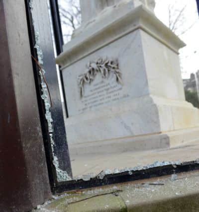 Vandalised Victoria Hall Memorial