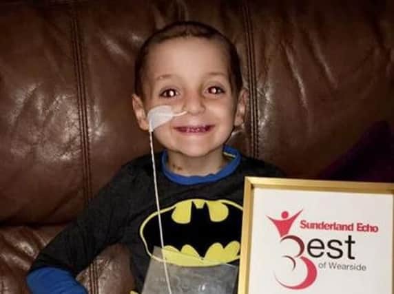 Bradley Lowery is delighted with his Best of Wearside Award.