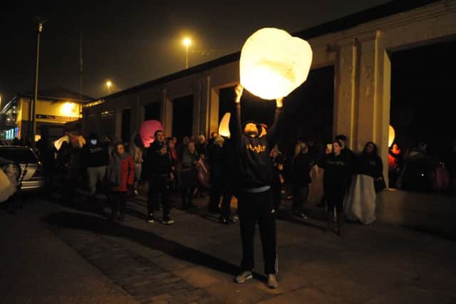 Ambers Law supporters release lanterns at Roker.