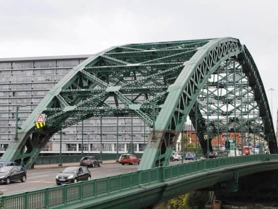 The report was made after someone was seen on the wrong side of the Wearmouth Bridge's railings.