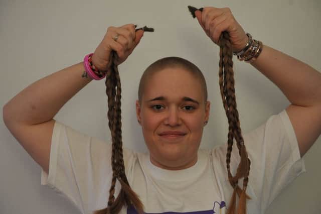 Elisha Newell had her hair shaved off to raise money for the Little Princess Trust.