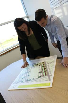 Kate Abson, senior manager (regeneration and commercial activities), with Tom Winter, development officer, from County Durham Housing Group.
