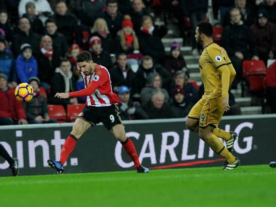 Fabio Borini with a cross in the goalless draw with Tottenham Hotspur