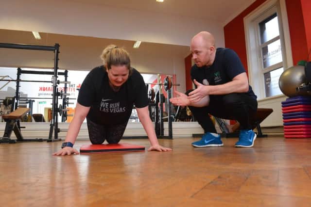 Liz Barton Jones, winner of Echo Fitness competition with trainer Tim Ford