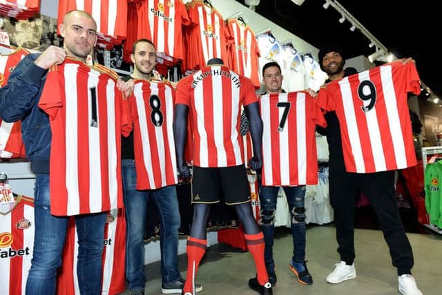 Sunderland players promoting the club's #keepthefaith campaign today. Picture by FRANK REID
