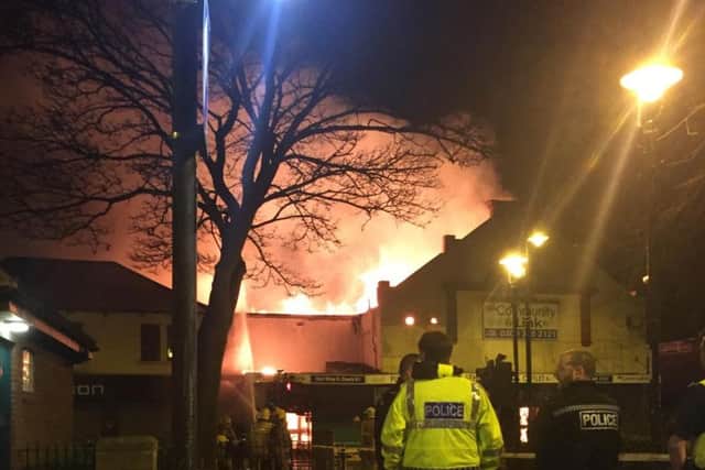 Hundreds of people turned out to watch the blaze in Southwick, which started on Friday.