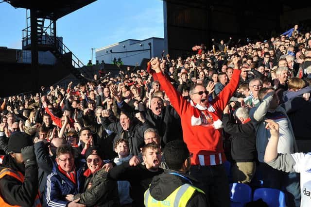Sunderland fans celebrate at Selhurst Park