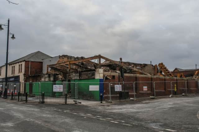 Part of the destroyed former bingo hall has already been demolished.