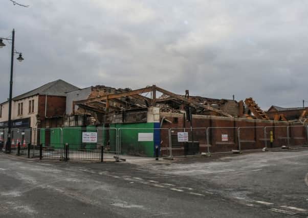 Part of the destroyed former bingo hall has already been demolished.
