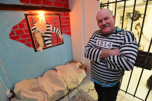 Artist Andrew Parkin's prison cell installation.