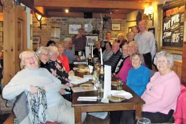 Members of the memories group enjoying lunch in The Red Lion in West Boldon.
