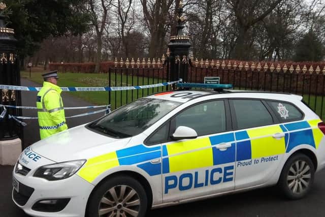 Police at the cemetery on Chester Road, Sunderland.
