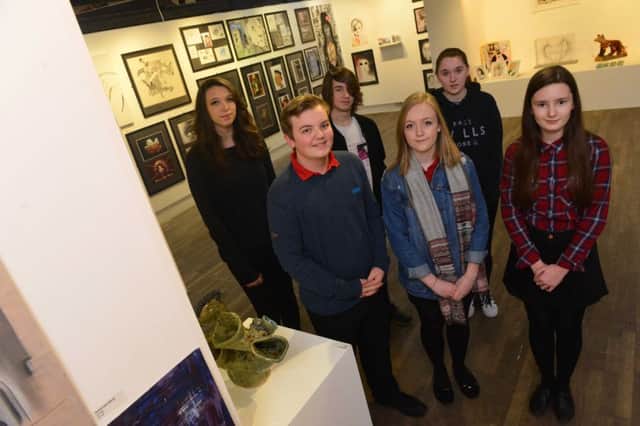 Youth Arts Exhibition winners.
From left Hannah Johnston, Liam Gardiner, Kael Crozier, Rachel Wilcox, Katie Thompson and Millie Stormont