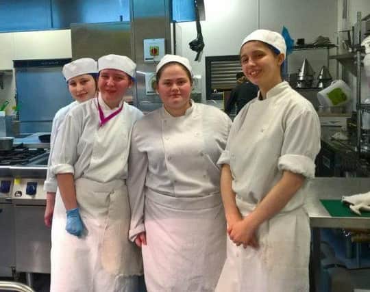 Catering students at East Durham Colleges Scene1 restaurant, Emma Wharton, Louise Maratty, Grace Deakin and Beth Hall.