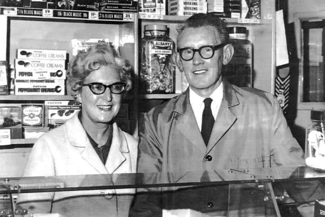Mr & Mrs Hafferty in their Roker Avenue sweet shop. Photograph by the Sunderland Antiquarian Society.