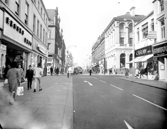 A busy High Street West in 1962 looking towards Risdon's corner