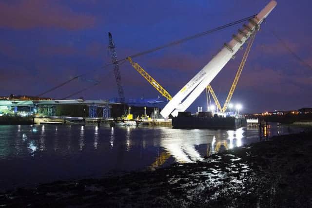 The pylon in its resting position on Friday night