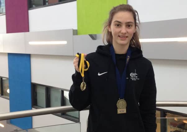 Hetton boxer Shauna-Leigh Taylor with her Golden Girl Championship medal at East Durham College
